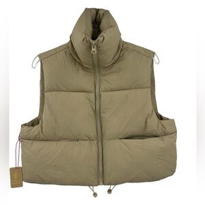 Soft surrounding SS Puffy cropped Vest SZ M/L Tan NEW